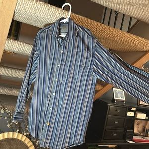 Thomas Dean Blue/multi colored striped shirt 8/S size. Perfect condition